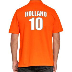Oranje supporter poloshirt met rugnummer 10 - Holland / Nederland fan shirt voor heren M
