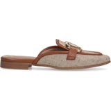 Manfield - Raffia Slip On Loafers - Beige - Platte Hak 2 cm