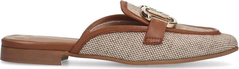 Manfield - Raffia Slip On Loafers - Beige - Platte Hak 2 cm