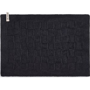 Knit Factory - Placemat Uni - Antraciet - Rechthoek - Dubbelzijdig te gebruiken - Eetmat - Onderlegger - 50x30 cm