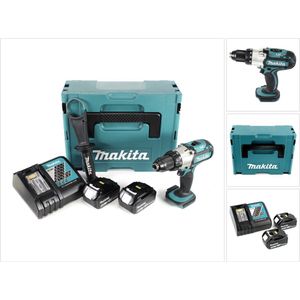 Makita DDF 451 RMJ accuboormachine 18V 80Nm + 2x oplaadbare batterijen 4.0Ah + lader in Makpac