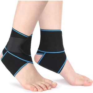 Enkelbandage - Elastische Enkelsteun - Verstelbare Compressie Enkelbrace - Blauw - 2 Stuks