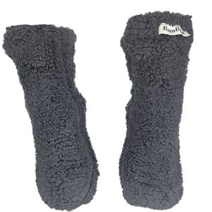 BamBella - Teddy Sokken - Zwart - Warme Winter Fluffy Dames Huissokken Antislip