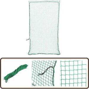 vidaXL Elastisch Aanhangwagennet 4x2,5m - Groen Aanhangwagennet - Trekhaak Accessoires - Laadvloer Bescherming - Lashing Strap - Cargo Net