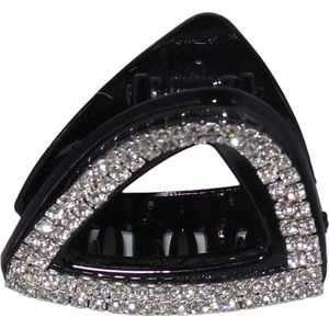 Haarklem met strass driehoek-vorm zwart
