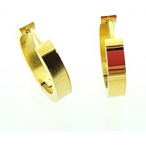 Aramat jewels ® - Stalen oorringen 20mm goudkleurig