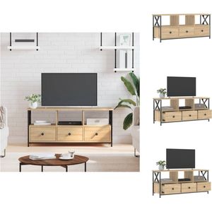 vidaXL Industriële TV-kast - 102 x 33 x 45 cm - Sonoma Eiken - Kast