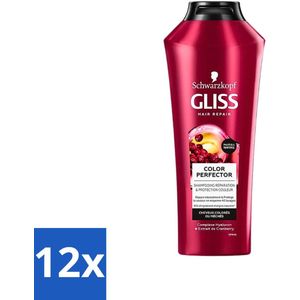 Gliss-Kur - Shampoo - Color Protect & Shine - Beschermt Kleuren & Geeft Glans - 250 ml - Voordeelverpakking - 12 stuks