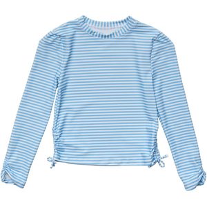 Snapper Rock - UV Rash top voor meisjes - Lange mouw - Gestreept - Cornflower Blauw - maat 2 (76-88cm)
