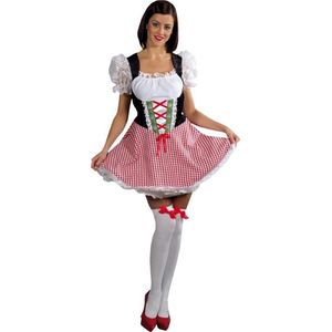 Magic By Freddy's - Boeren Tirol & Oktoberfest Kostuum - Hoogste Alp Dirndl Bierfeest - Vrouw - Rood - Small - Bierfeest - Verkleedkleding