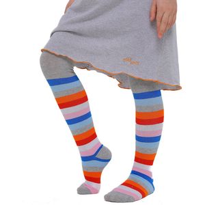 RobyKris Kids Trendy Maillot met strepen - Katoen - Grijs gemêleerd - Maat 116-122