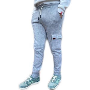 Embrator mannen Joggingbroek met cargozak lichtgrijs melange 3XL