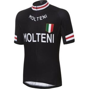 Molteni Retro Fietsshirt Korte Mouw Zwart - S