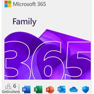 Microsoft Office 365 Family - 6 Gebruikers - 1 Jaar Abonnement - Download