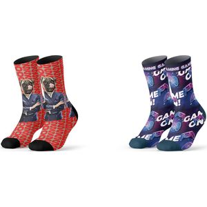 Sock My Feet geschenkdoos sokken heren 39 42 - cadeau voor man - duurzaam - naadloos - Boss Game