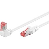 S/FTP CAT6 Gigabit Netwerkkabel - 1 kant haaks - CU - LSZH - 0,5 meter - Wit