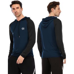 MEETHOO - Sporttrui Heren - Blauw - Trainingsjack - Dunne Uitvoering