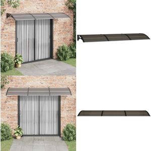 vidaXL Deurluifel 300x75 cm polycarbonaat zwart - Deurluifel - Deurluifels - Afdak Voordeur - Luifel Voordeur