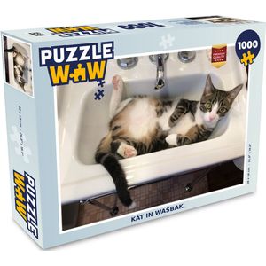 Puzzel Kat - Wasbak - Badkamer - Legpuzzel - Puzzel 1000 stukjes volwassenen