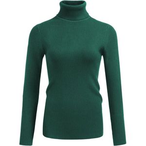 Dames Coltrui - Elegante Gebreide Trui met Lange Mouwen - Slim Fit Wintersweater - Rood - Maten S-XXL