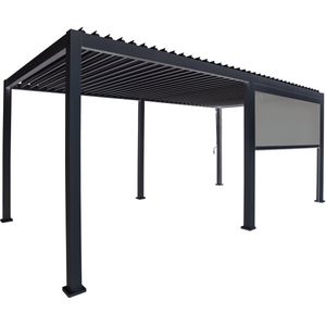 SORARA® Mirador Pull Down Zijscherm - 400 cm - Zwart - Zijscherm voor Mirador 2021 Paviljoen - Voor privacy, beschutting, schaduw