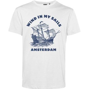 T-shirt Wind In My Sails | Sail 2025 fan | Amsterdam Souvenir | Wit | maat XS