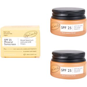 UpCircle Zonnebrand crème - SPF 25 – Upcycled frambozen – Face - UVA - UVB Filters - 20 ML - 2 stuks