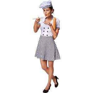 dressforfun - Vrouwenkostuum chef-kokkin XXL - verkleedkleding kostuum halloween verkleden feestkleding carnavalskleding carnaval feestkledij partykleding - 301512
