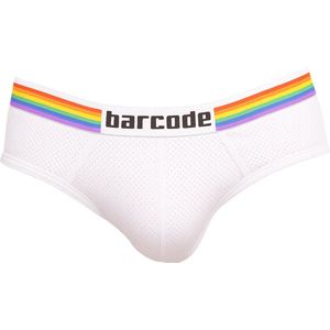 Barcode Berlin Backless Brief Pride White - MAAT XXL - Erotisch Heren Ondergoed - Slip voor Man - Sexy mannen Slip