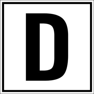 Letter bord A-Z, per stuk Letter D 100 x 100 mm