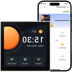 Pro Smart Home-bedieningspaneel met Zigbee 3.0 hub en draadloze thermostaat - app-bediening - slimme scène oproepintercom - Wit
