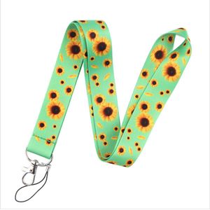 Keycords - stevig keycord sunflower green - lanyard - sleutelhanger - sleutelkoord - zonnebloem