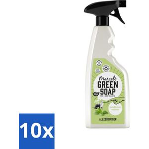 10 x Marcel's Green Soap - Allesreiniger Spray - Basilicum & Vetiver gras - Natuurlijk & effectief - 500 ml - Allesreiniger Spray - Natuurlijke Reiniger - Vegan Reiniger - Frisse Geur - Vuil Verwijderen