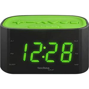 LED Radiowecker met Play-Controller Design - Groene Wecker met FM-radio en Alarmfunctie