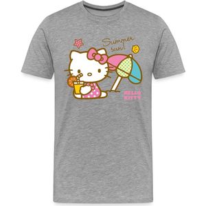 Hello Kitty Op Het Strand Onder Een Zonnescherm Premium T Shirt Heren