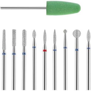 Professionele Nagelboor Set met 10 Opzetstukken voor Manicure en Pedicure