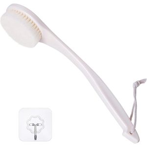 Badborstel met Lange Handvat - Ergonomisch en Exfoliërend - 1 stuk - Crème Wit