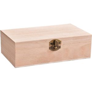 20 x 10 x 6cm Untreated Wooden Box DIY Craft for Making Treasure Chests, Souvenirs, or Gifts