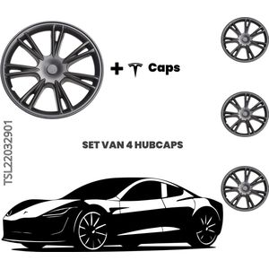 Wieldop Wieldoppen met T Caps voor Tesla Model Y 2024, Set van 4, Vervangende Wieldoppen, Wielnaafdop Velgdop - TBT