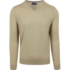 Suitable - Merino Pullover V-Hals Lichtgroen - Heren - Maat XL - Slim-fit