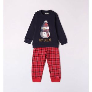 Ido 47504 Pyjama Met Lange Mouwen Rood,Blauw 24 Months Jongens