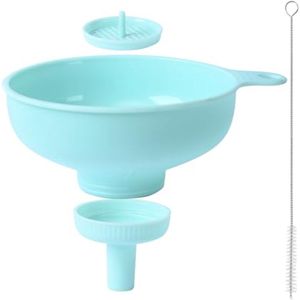 3-Piece Kitchen Trimmer with 1 Brush, Plastic Cooking Trimmer Multifunctional Funnel with 2 Spray Sizes for Wide or Narrow Mouth Bottles