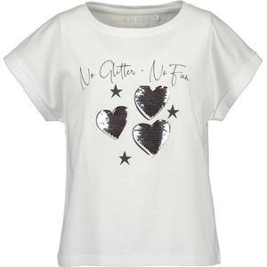 Blue Seven - T Shirt meisjes - Glitterhartjes - Maat 164