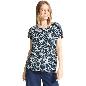 Dames Printmix Blouse met V-hals en Splitten