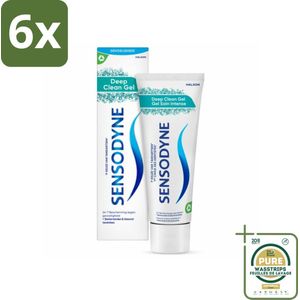 Sensodyne - Tandpasta - Deep Clean Gel - Grondige Reiniging - 75 ml - Voordeelverpakking - 6 stuks - Diepe reiniging - Fluoride tandpasta