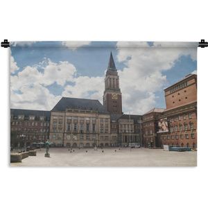 Wandkleed Kiel - Het stadhuis van Kiel in Duitsland Wandkleed katoen 150x100 cm - Wandtapijt met foto