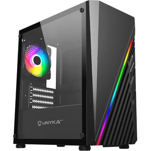 Micro ATX Mini Gaming PC Behuizing met ARGB en Gehard Glas