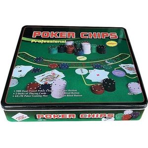 Pegasi pokerset 500 chips in blik - Texas Hold'em Poker Set - Pokerblik - Blik met Poker Fiches