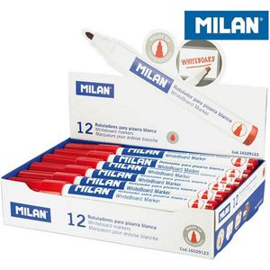 Markeerstiften Milan Whiteboard 12 Stuks Rood PVC