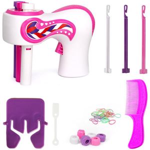 JeiibrZui Elektrische Haarvlechtmachine - Vlechtgereedschap - Automatische Vlechtfunctie En Creatieve Styling Voor Kinderen - 1 Stuk - Roze